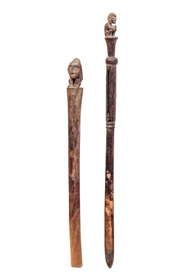 PRE-COLUMBIAN MOCHE WOOD STAFF AND SHAMAN STAFF (1 of 15)