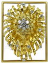 18K GOLD ENTREMBLE & DIAMOND BROOCH PIN