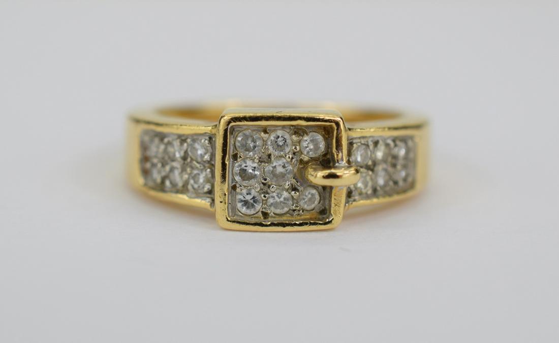 VINTAGE 14K 18K GOLD & DIAMONDS BELT BUCKLE RING (1 of 15)
