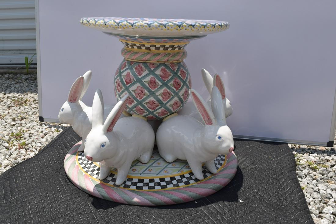 MACKENZIE-CHILDS PORCELAIN BUNNY RABBIT TABLE BASE (1 of 15)