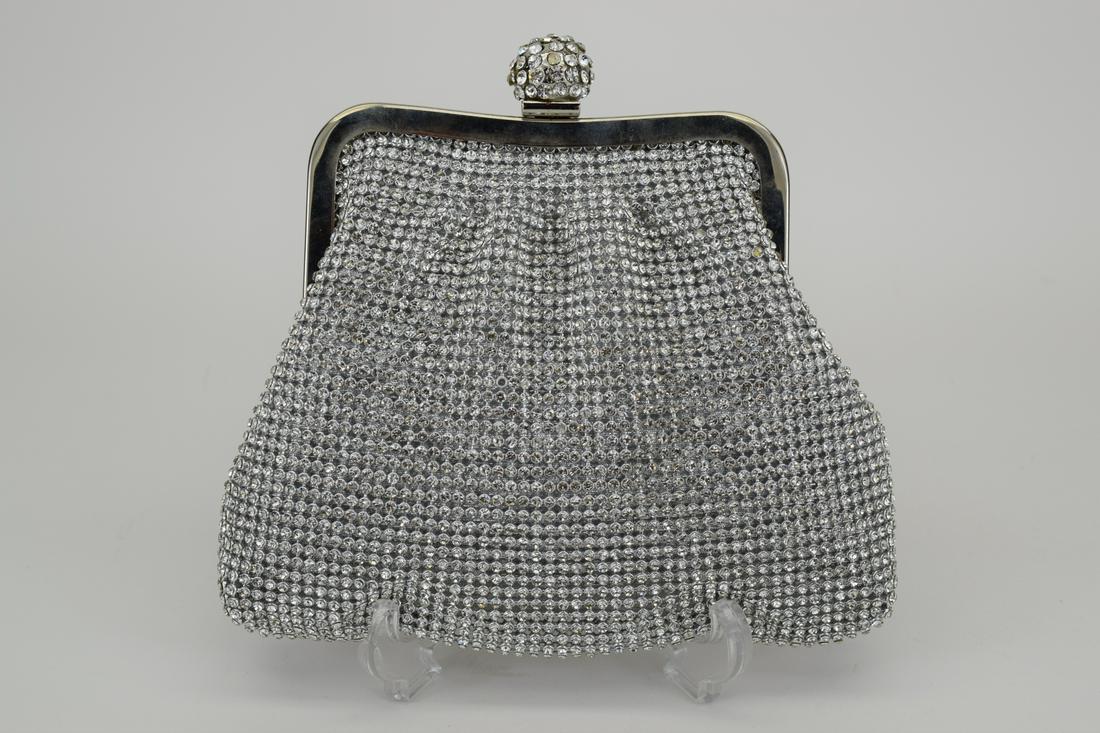 VINTAGE CRYSTAL RHINESTONE EVENING HANDBAG CLUTCH (1 of 11)