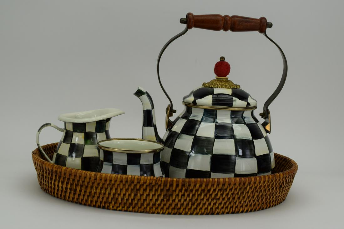 MACKENZIE-CHILDS COURTLY CHECK TEAPOT & TRAY SET 1 (1 of 20)