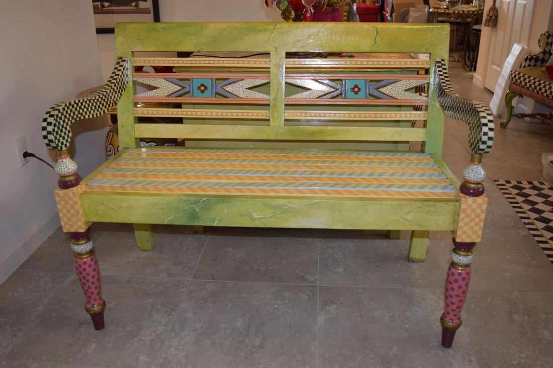 MACKENZIE-CHILDS STYLE ANNA DAVIS FLORAL BENCH 2 (1 of 11)