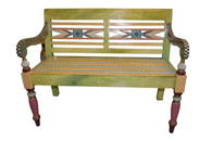 MACKENZIE-CHILDS STYLE ANNA DAVIS FLORAL BENCH 2