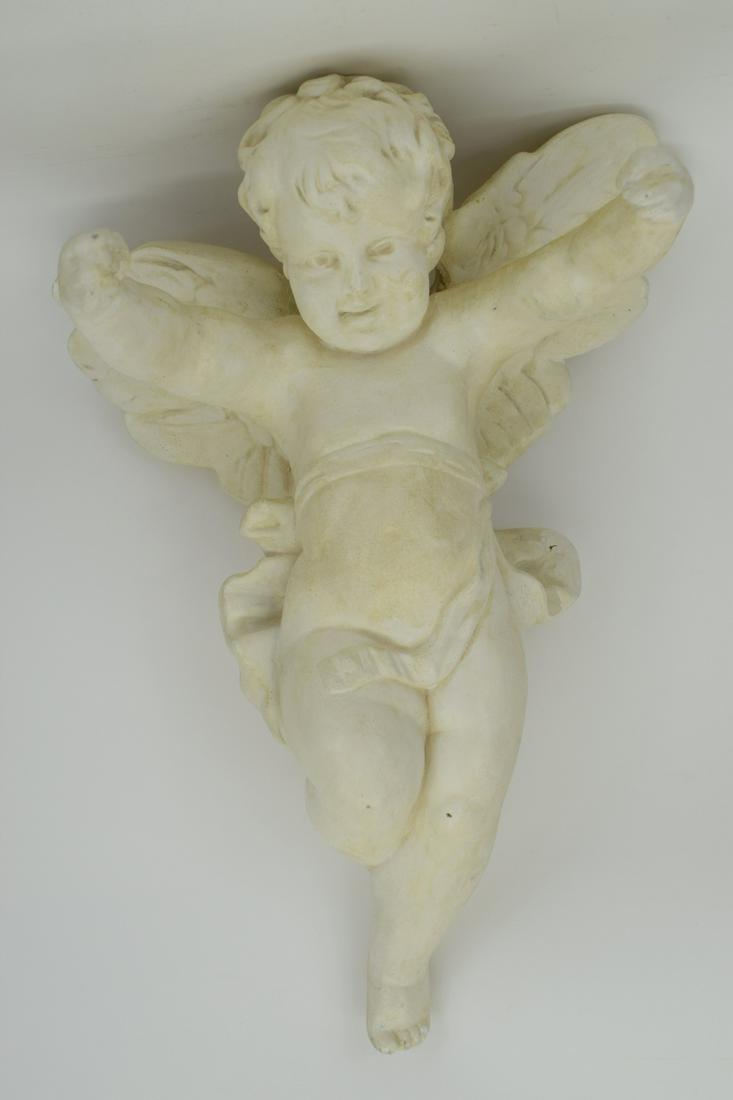WHITE PORCELAIN CHERUB PUTTI BUST WALL ART (1 of 14)