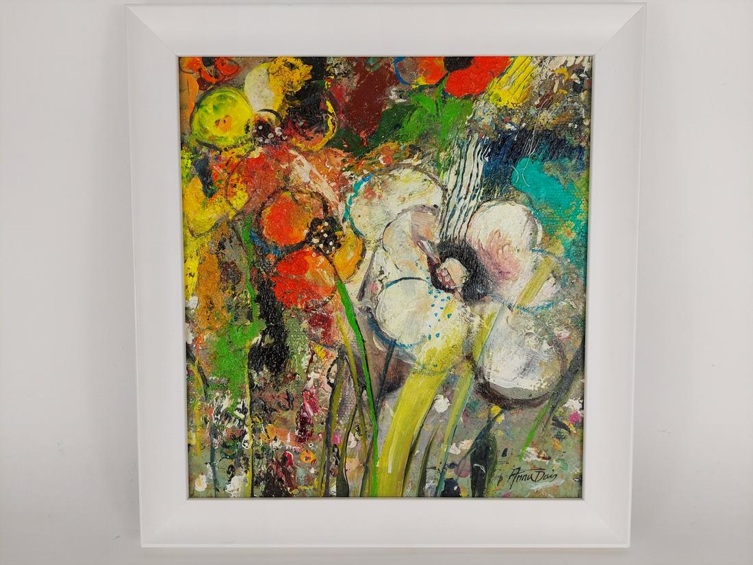 #ANNA DAVIS (FLORAL)  ACRYLIC ON BOARD PAINTING 1 (1 of 4)