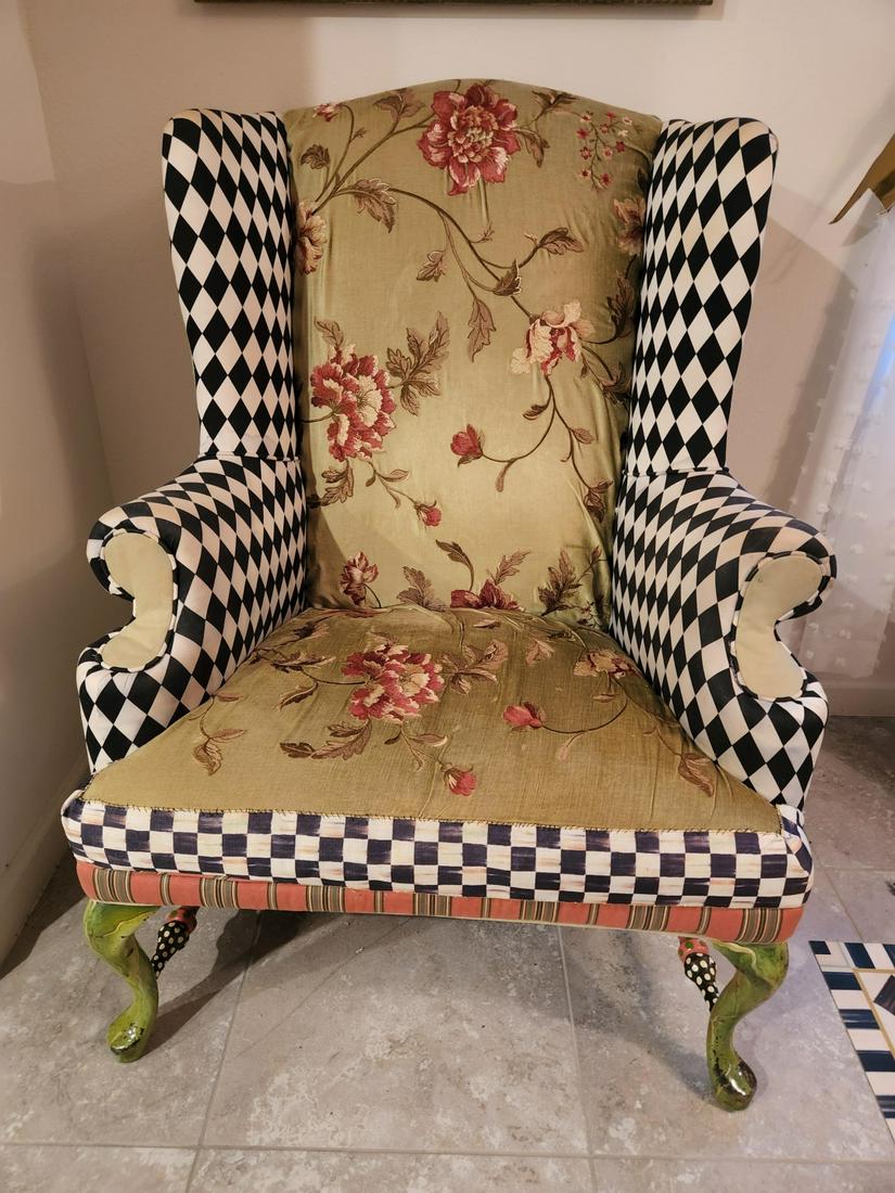 LARGE MACKENZIE-CHILDS STYLE SITTING ARM CHAIR (1 of 9)