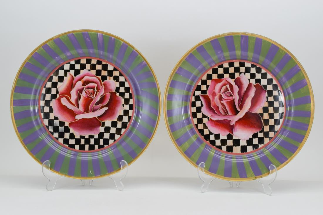 2 ANNA DAVIS REVERSE HAND PAINTED FLORAL CHARGERS (1 of 13)