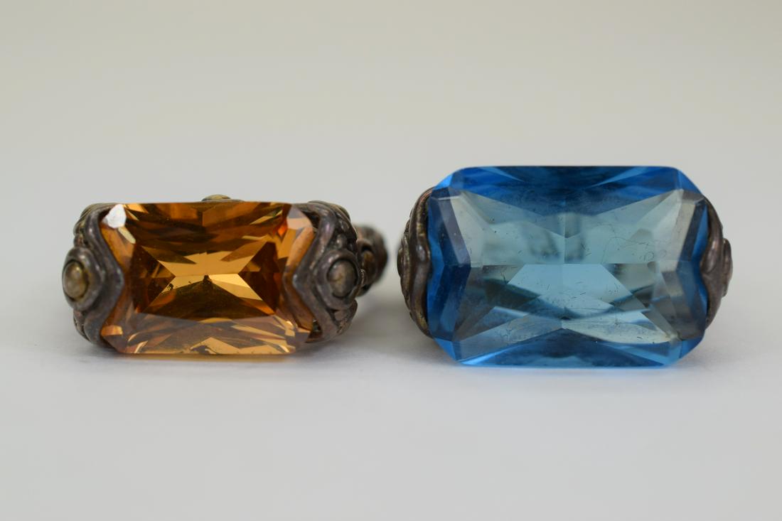 2 PCS. STERLING SILVER & CRYSTAL GEMSTONE RINGS (1 of 20)