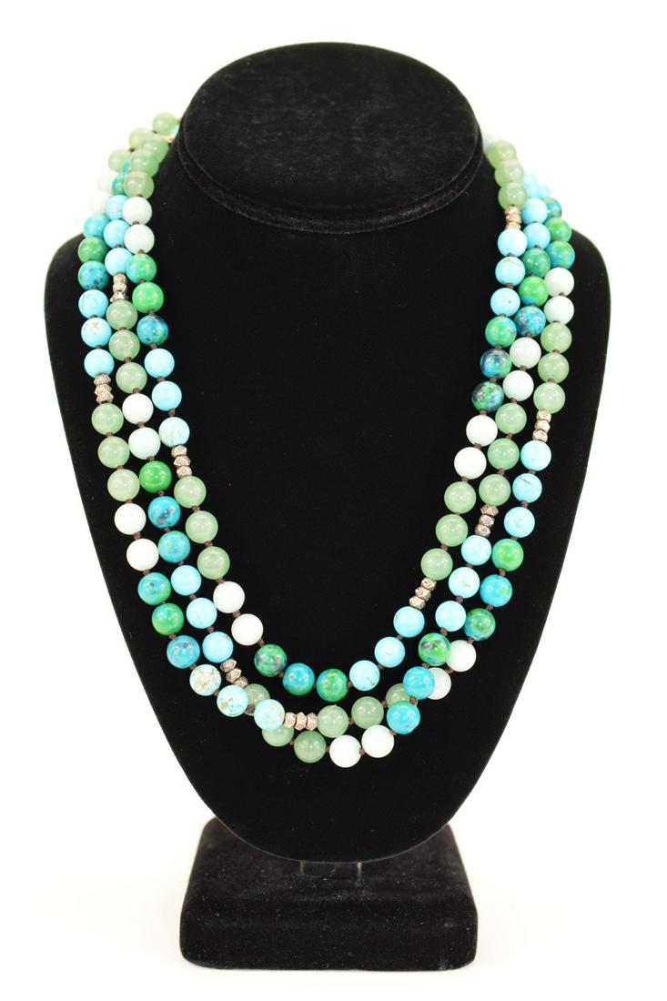 MULTI GEMSTONE LONG BEADED NECKLACE (1 of 20)