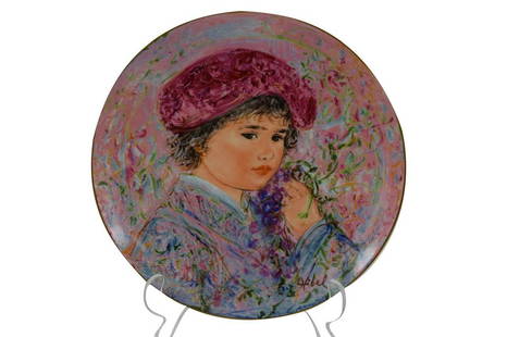 EDNA HIBEL NOBILITY OF CHILDREN PLATE IN BOX 4: Hutschenreuther Germany porcelain wall art hanging plate "Le Marquis Maurice Pierre"(#4446/12750) in original presentation box with certificate. Plate measures 9-3/4". Box measures 11-3/4"L x 11-3/4"W