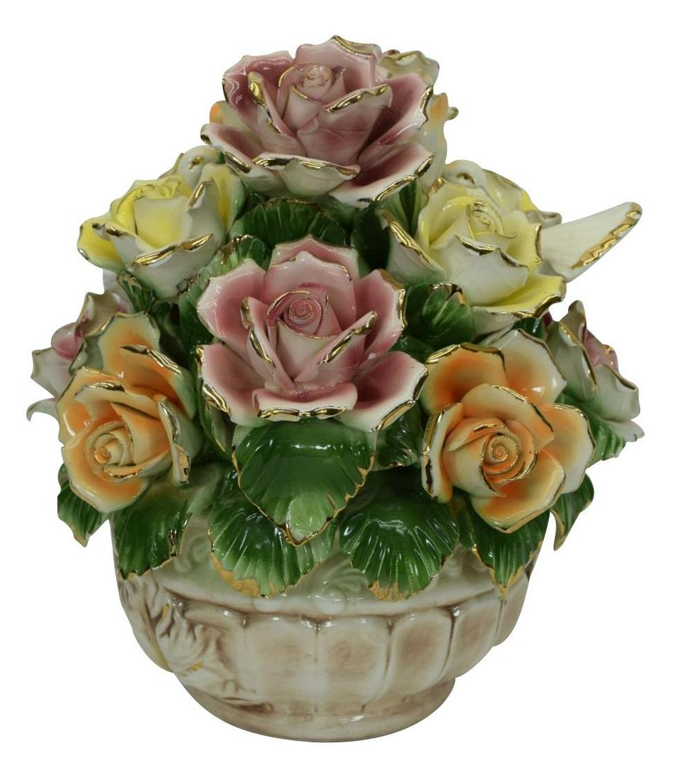 CAPODIMONTE ITALIAN PORCELAIN FLOWER CENTERPIECE 1 (1 of 15)