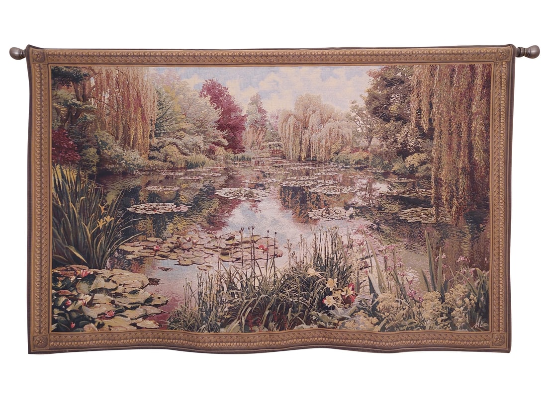 MONET LAKE GIVERNY BELGIAN JACQUARD WALL TAPESTRY (1 of 3)