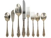 64 WALLACE ROSE POINT STERLING SILVER FLATWARE SET