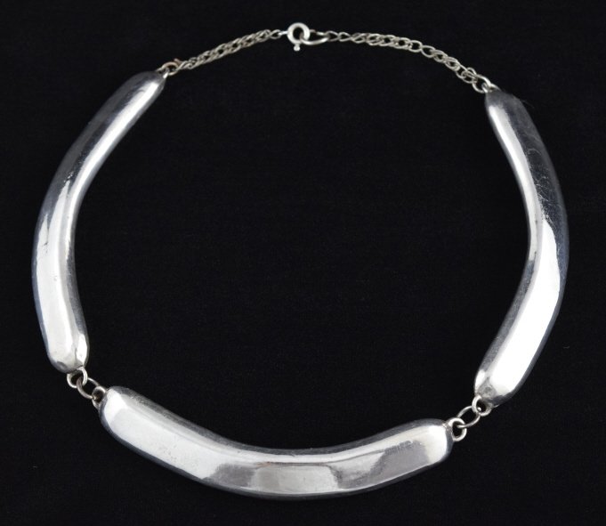 SOLID STERLING SILVER DECO MODERNE INGOT NECKLACE (1 of 10)