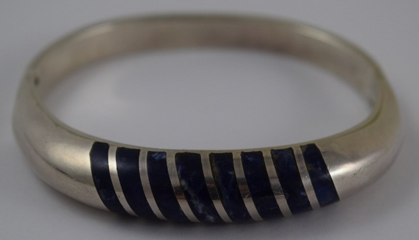 VINTAGE HEAVY TAXCO MEXICO 925 SILVER BRACELET (1 of 10)