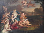 17TH C. FRANCISCO ALBANI OIL ON CANVAS PAINTING