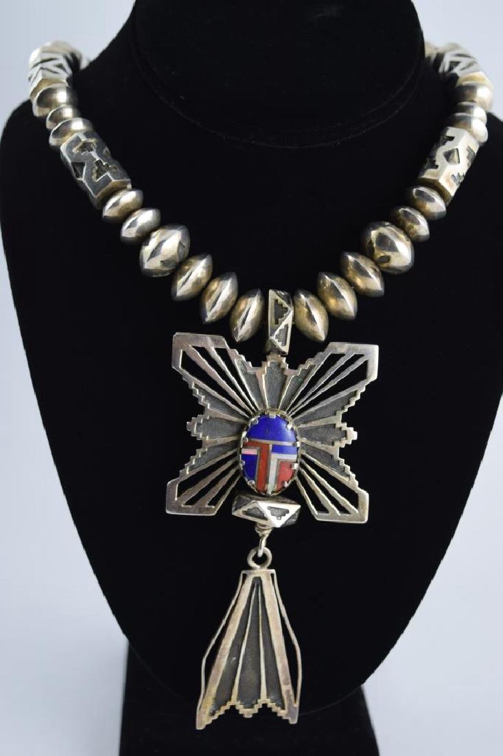 MICHAEL KIRK NAVAJO STERLING SILVER NECKLACE (1 of 11)