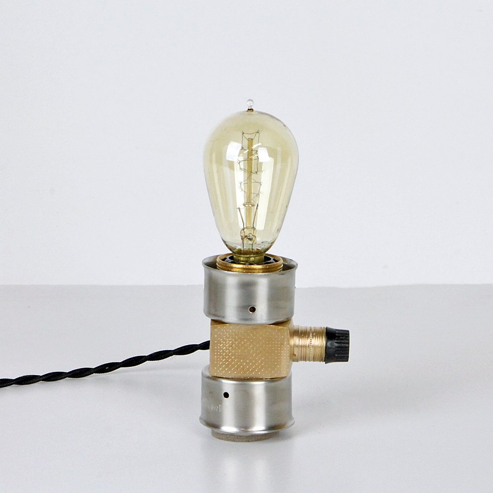 Industrial Brass & Steel Table Lamp (1 of 2)