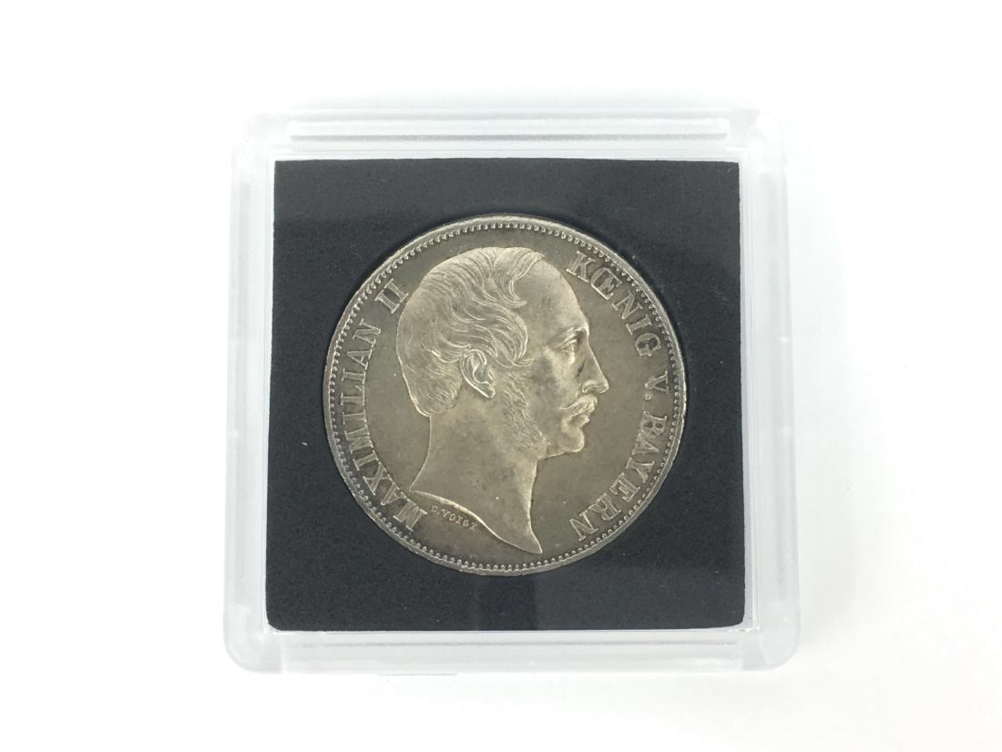 ONE GERMAN STATES BAVARIA THALER SILVER COIN Y1862 UNCI (1 of 2)