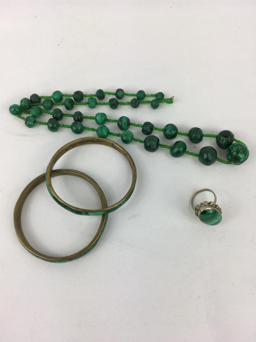THREE GREEN GEM JEWELRY: THREE GREEN GEM JEWELRY. Domestic shipping $5 and oversea $20. Combined shipping available. We accept pre-sale offer, phone bidding and post sale offer.
