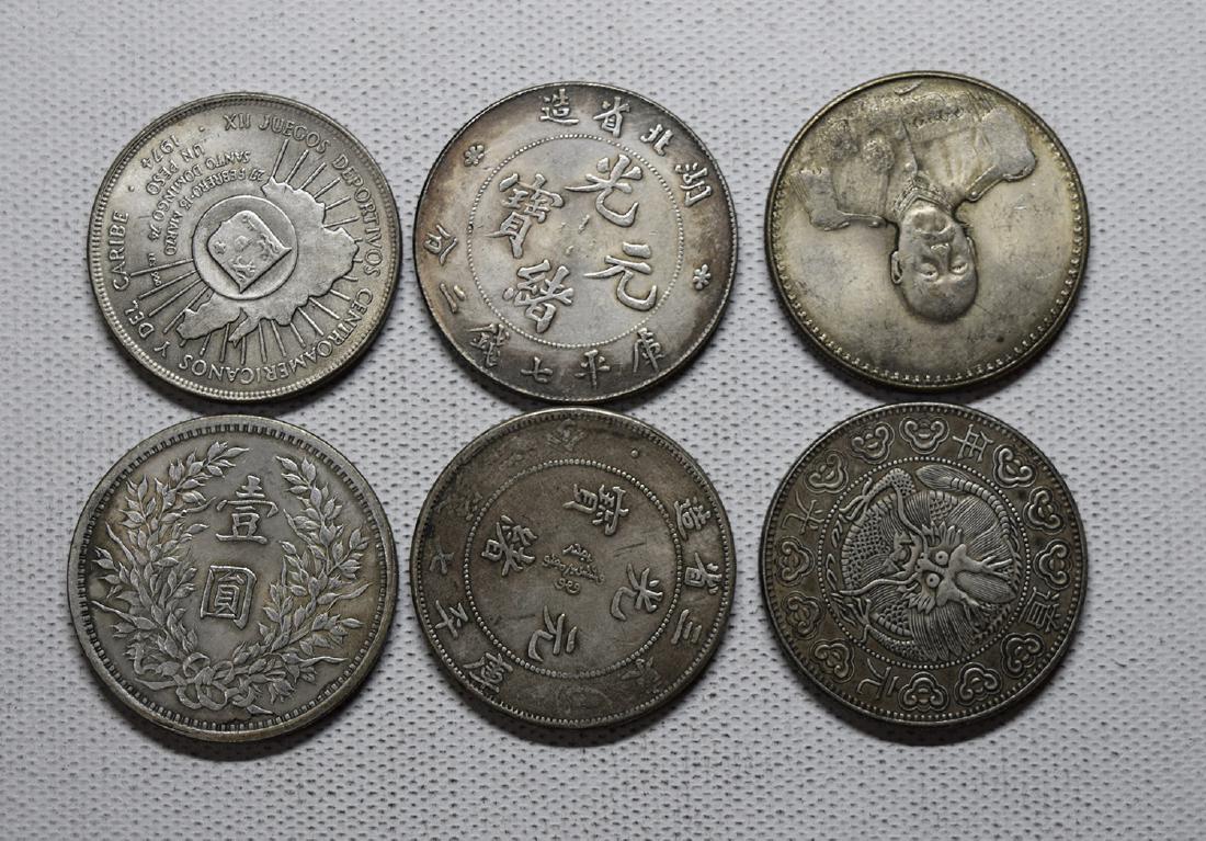 SIX CHINESE SILVER DOLLAR COINS REPUBLIC PERIOD (1 of 2)