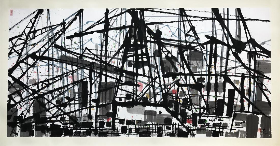 CHINESE SCROLL PAINTING OF ABSTRACT (1 of 5)