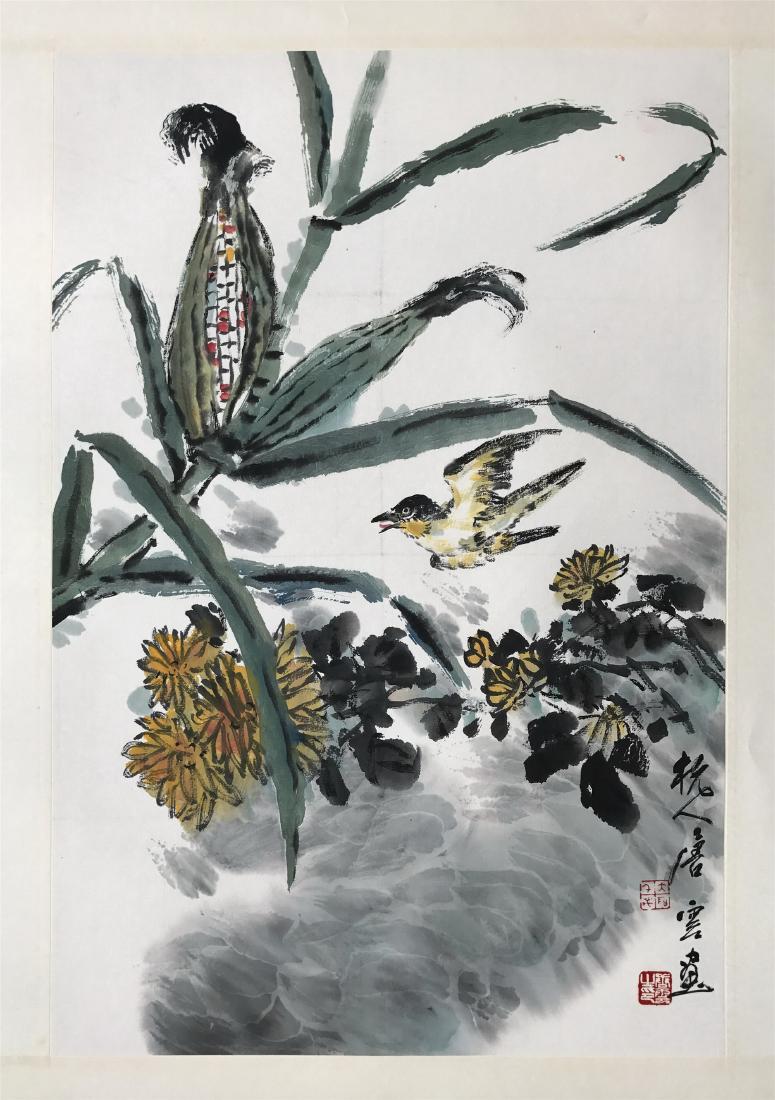 CHINESE SCROLL PAINTING OF BIRD AND FLOWER: CHINESE SCROLL PAINTING OF BIRD AND FLOWER. Signed and dated. Image only size 67 cm by 45 cm. Domestic shipping $20 and oversea $40. Combined shipping available. We accept pre-sale offer, phone biddin
