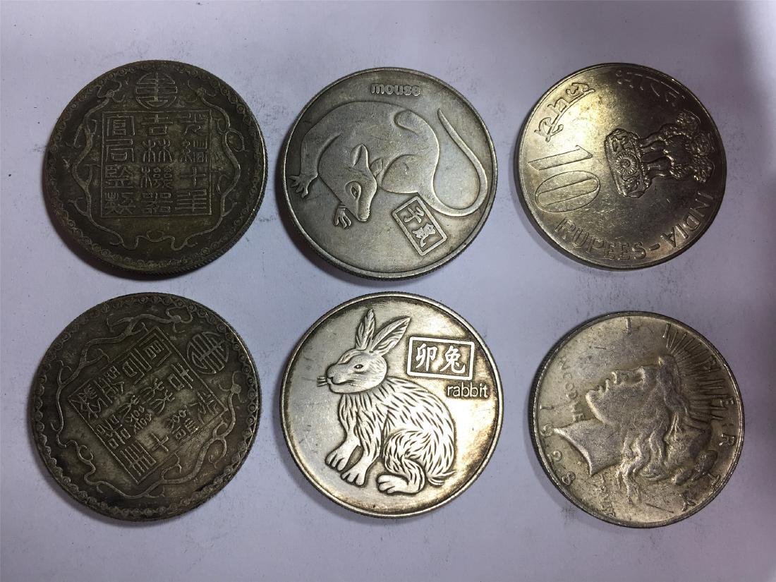 SIX CHINESE DOLLAR COINS REPUBLIC PERIOD (1 of 3)