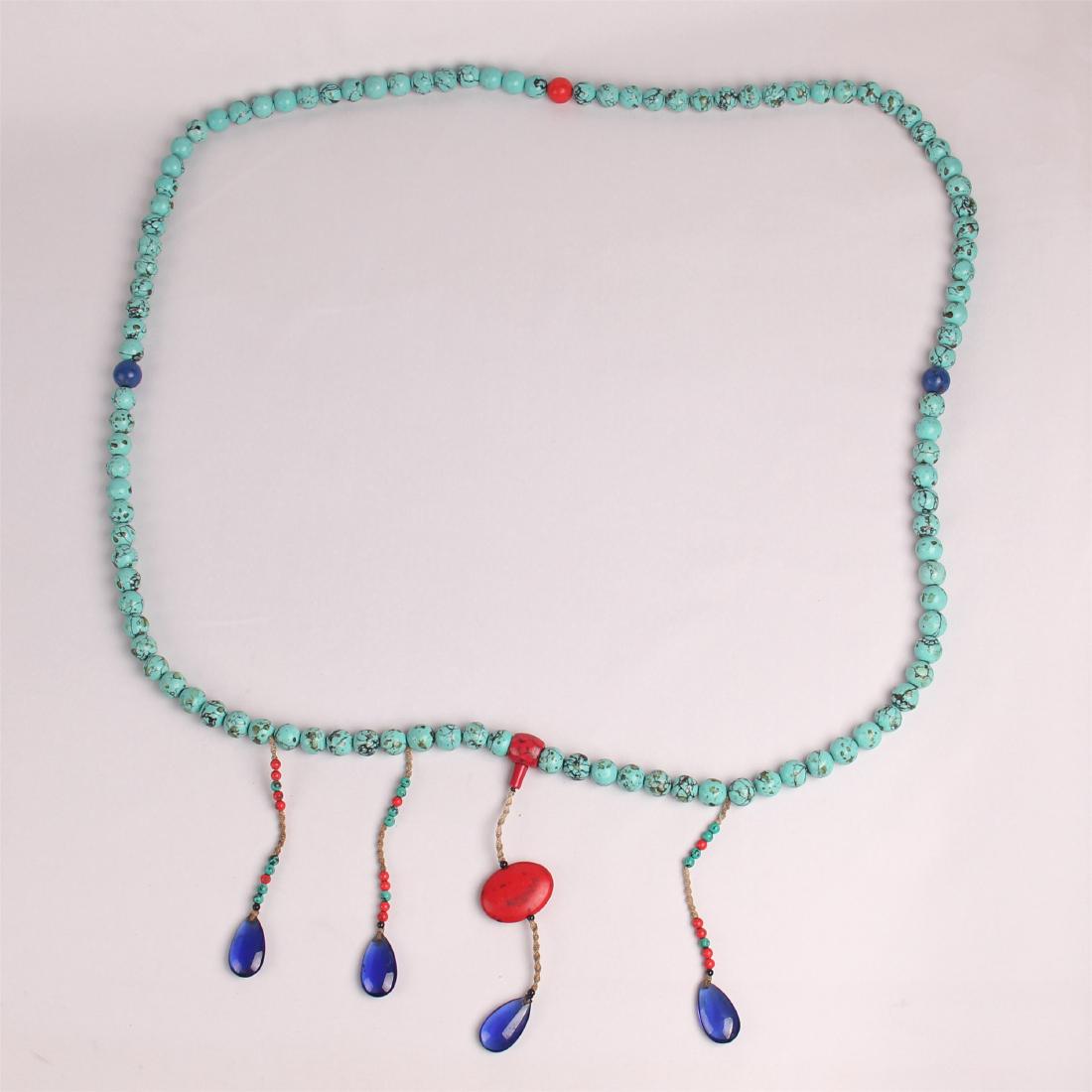 CHINESE TURQUOISE BEADS COURT NECKLACE CHAOZHU (1 of 8)