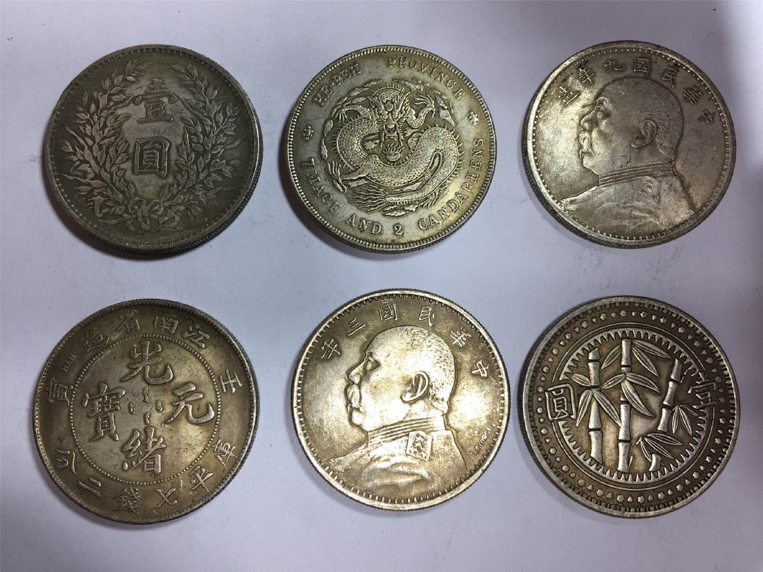 SIX CHINESE DOLLAR COINS REPUBLIC PERIOD: SIX CHINESE DOLLAR COINS REPUBLIC PERIOD. Each weight around 26.5 gram. Domestic shipping $5 and oversea $10. Combined shipping available. We accept pre-sale offer, phone bidding and post sale offer. 