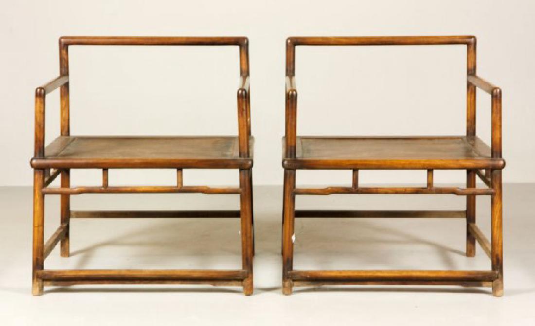 PAIR OF CHINESE HARDWOOD ARMS CHAIRS (1 of 2)