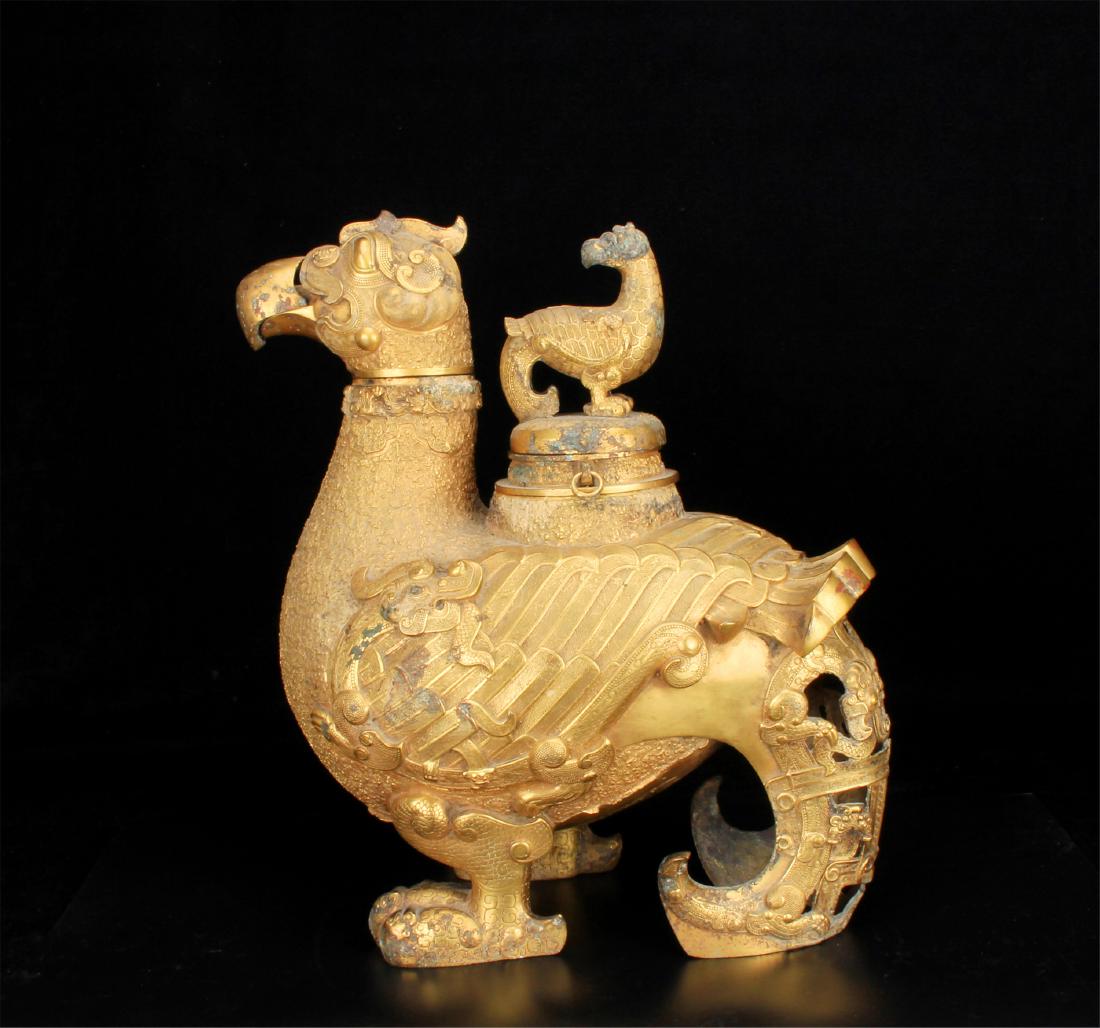 CHINESE BILT BRONZE BIRD INSENCE CAGE (1 of 7)