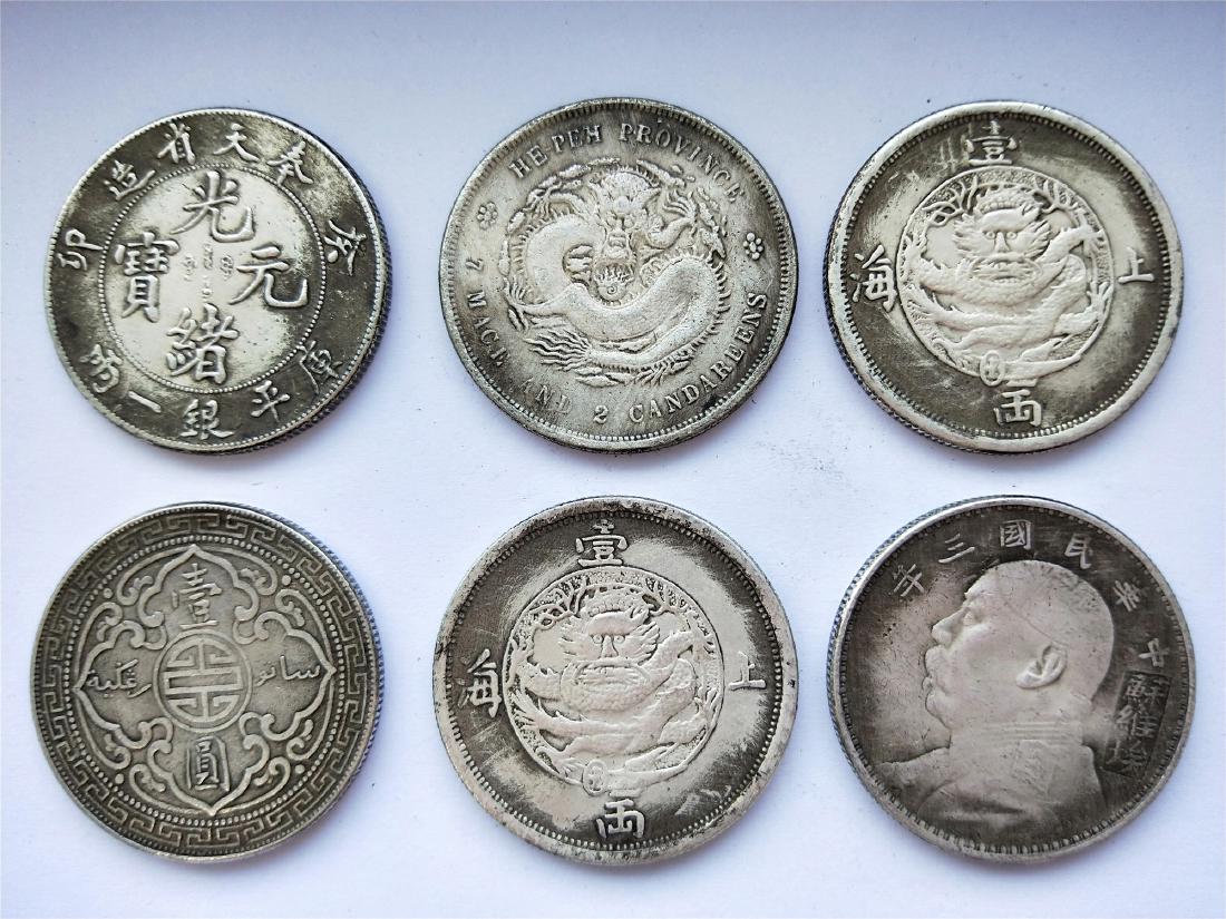 SIX CHINESE DOLLAR COINS REPUBLIC PERIOD (1 of 2)