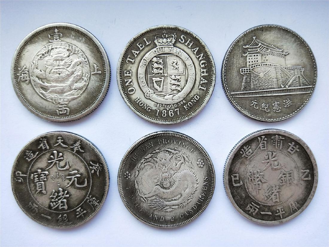SIX CHINESE DOLLAR COINS REPUBLIC PERIOD (1 of 2)