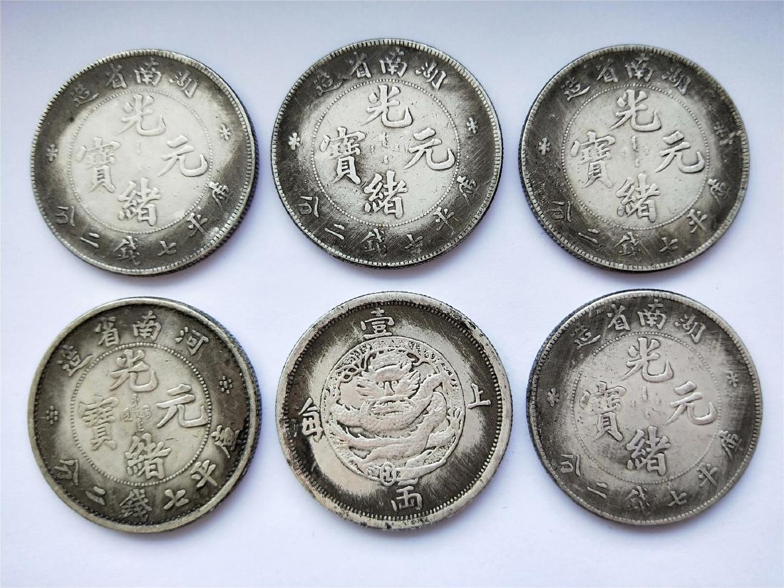 SIX CHINESE DOLLAR COINS REPUBLIC PERIOD (1 of 2)