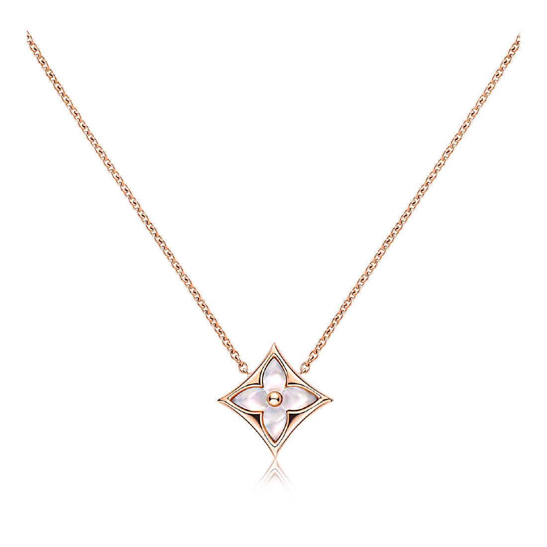 LOUIS VUITTON 18K ROSE GOLD MOTHER OF PEARL PENDANT (1 of 2)