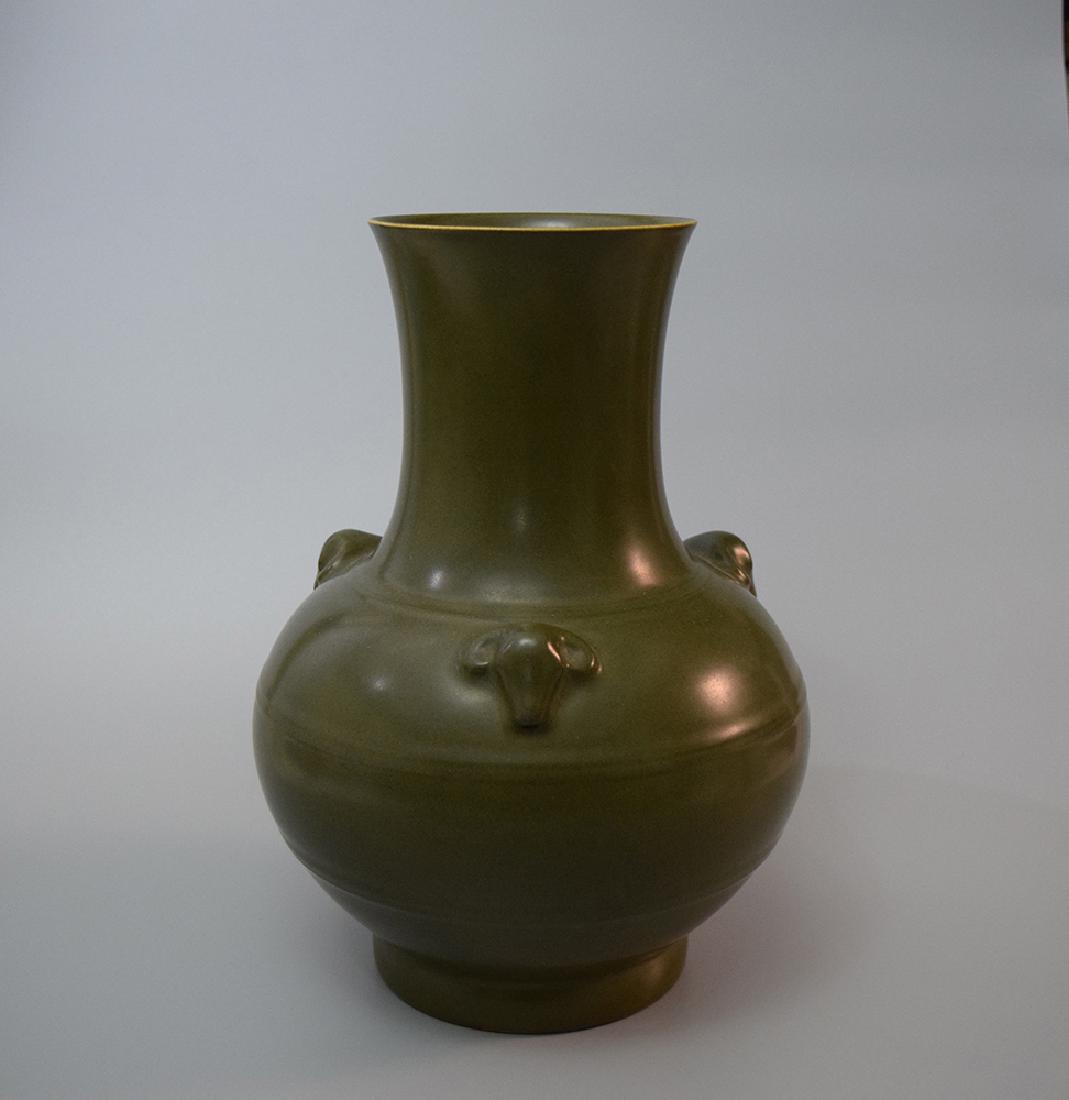 CHINESE PORCELAIN TEADUST GLAZE ZUN VASE (1 of 3)