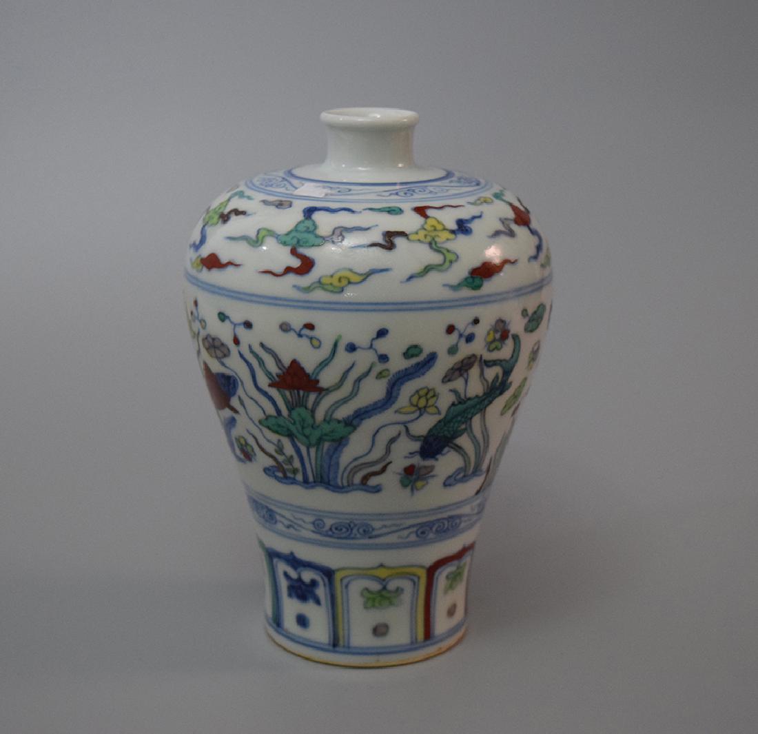 CHINESE PORCELAIN BLUE AND WHITE DOUCAI MEIPING VASE (1 of 4)