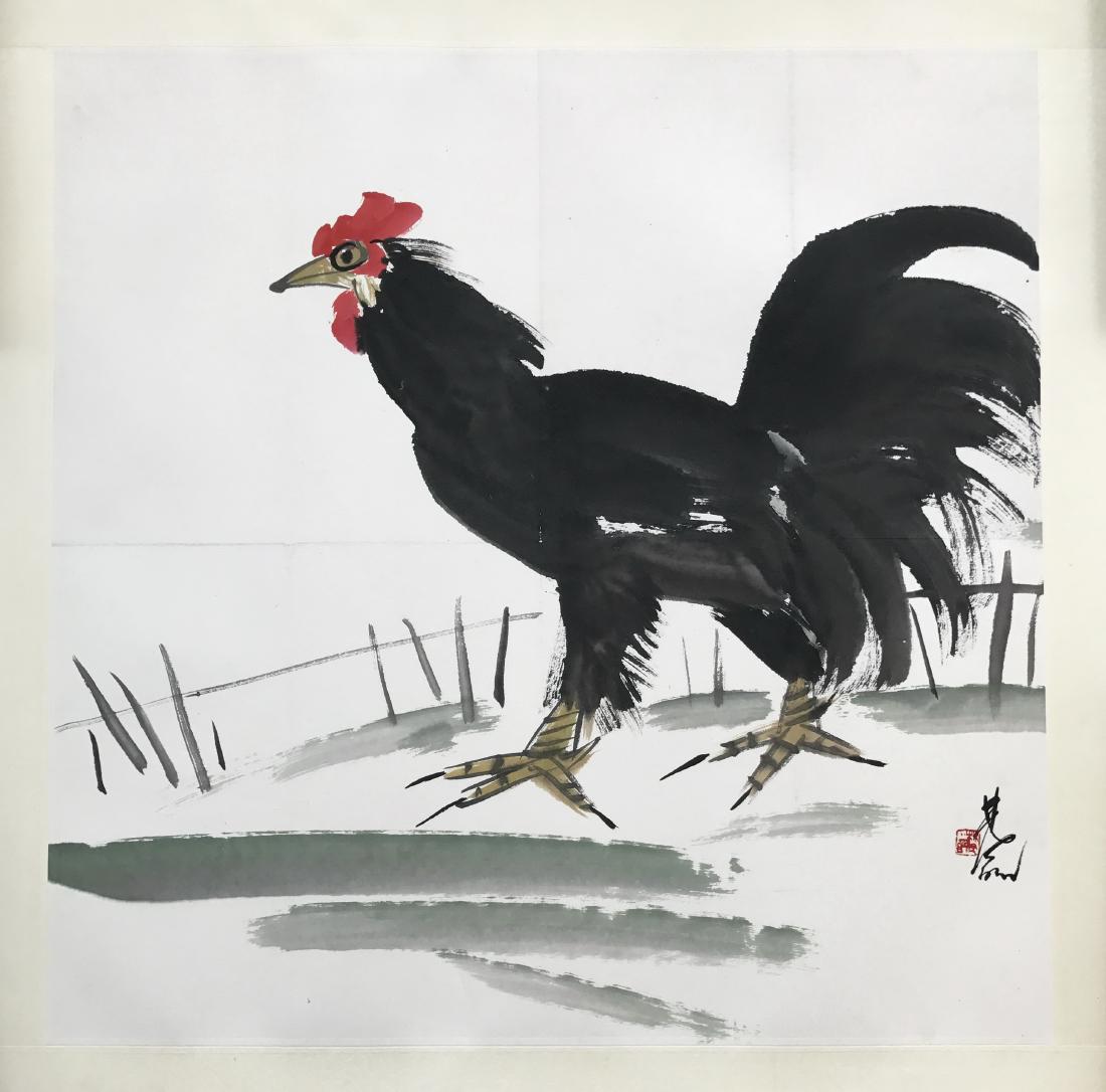 CHINESE SCROLL PAINTING OF ROOSTER (1 of 4)
