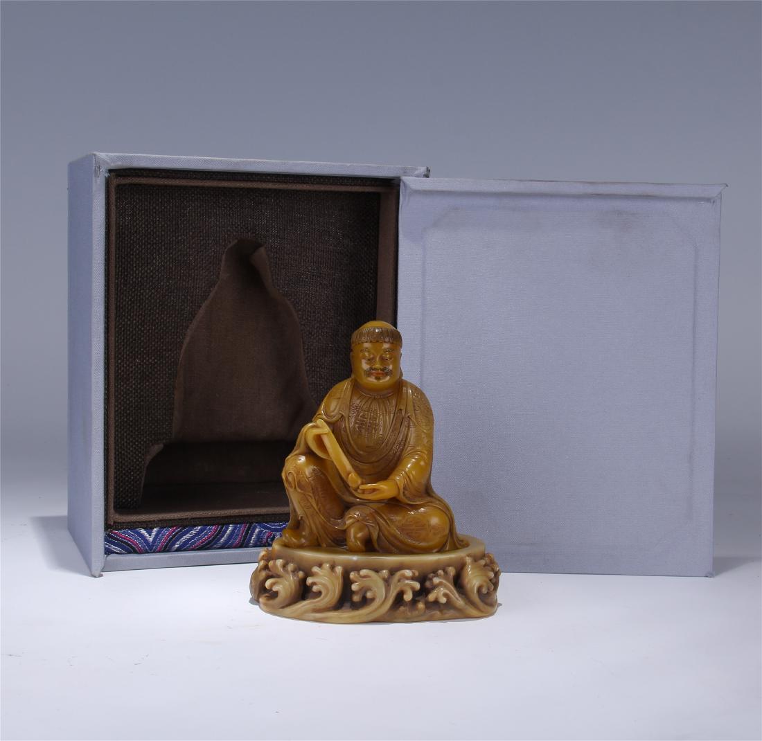 CHINESE TIANHUANG STONE SEATED LOHAN (1 of 10)