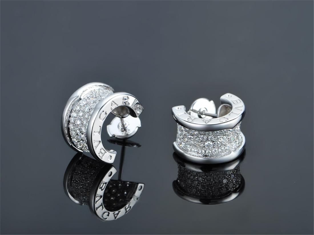 BVLGARI 18K WHTIE GOLD DIAMOND EARRINGS (1 of 3)