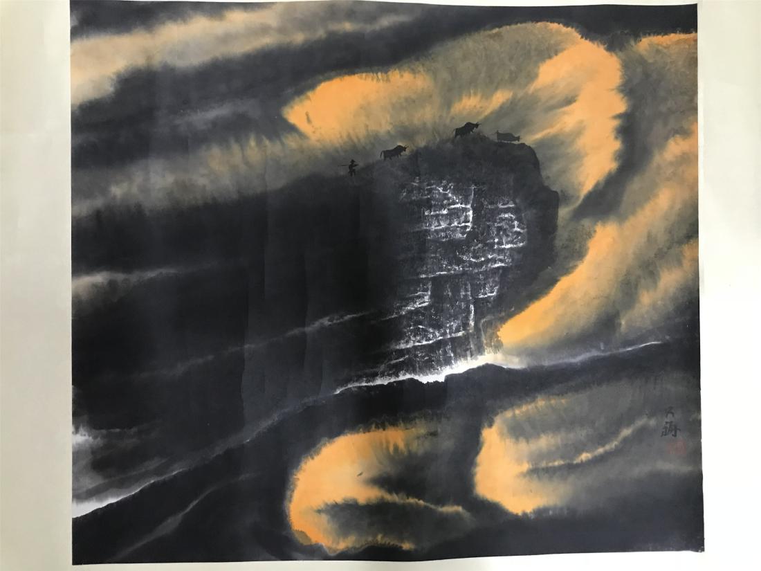 CHINESE SCROLL PAINTING OF ABSTRACT WITH PUBLICATION (1 of 8)