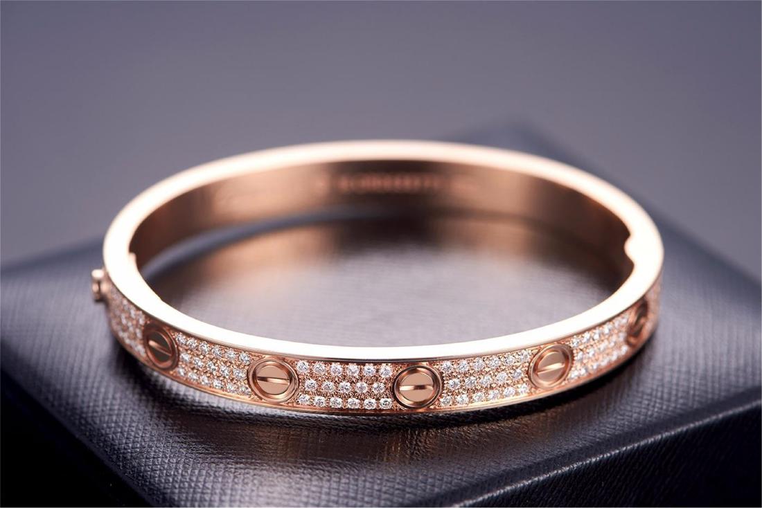 CARTIER 18K ROSE GOLD DIAMOND BRACELET (1 of 4)