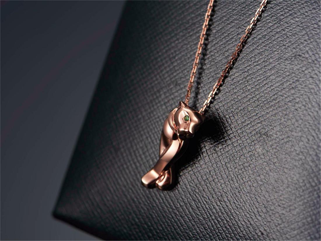 CARTIER 18K ROSE GOLD PANTHERE PENDANT NECKLACE (1 of 4)