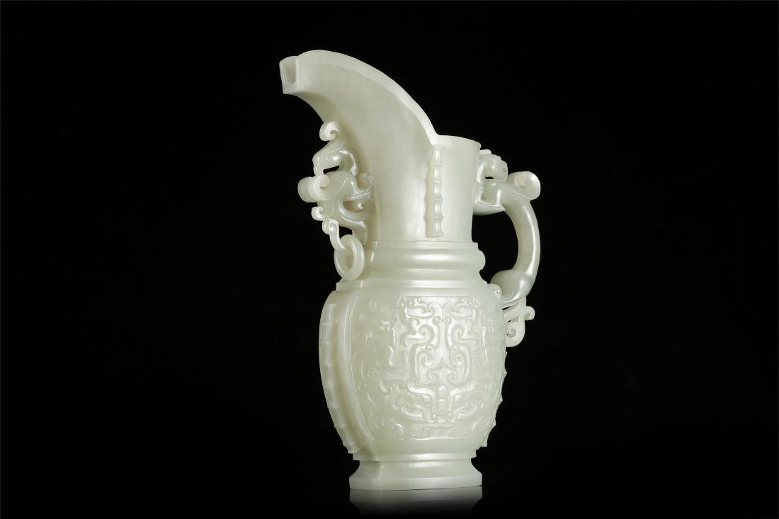 CHINESE CELADON JADE BEAST JUE VASE (1 of 12)