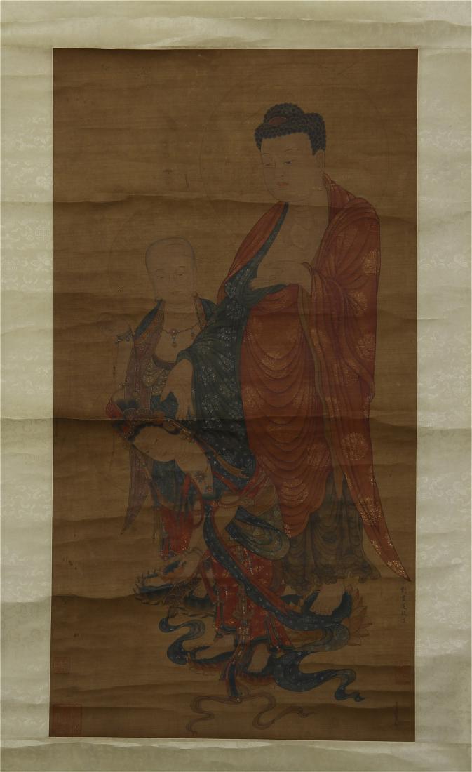 CHINESE SCROLL PAINTING OF LOHAN (1 of 10)