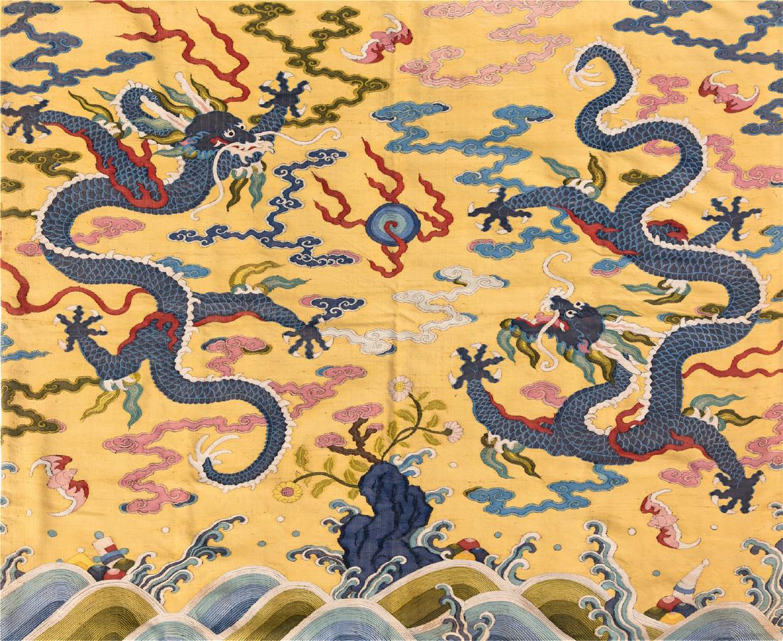 CHINESE KESI EMBROIDERY DOUBLE DRAGON TAPESTRY (1 of 6)