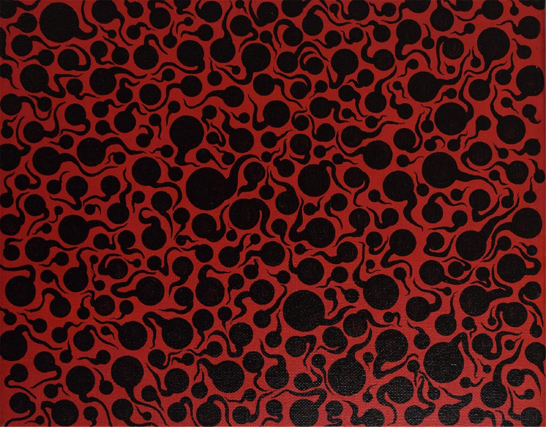 ASIAN OIL PAINTING OF ABSTRACT (1 of 3)