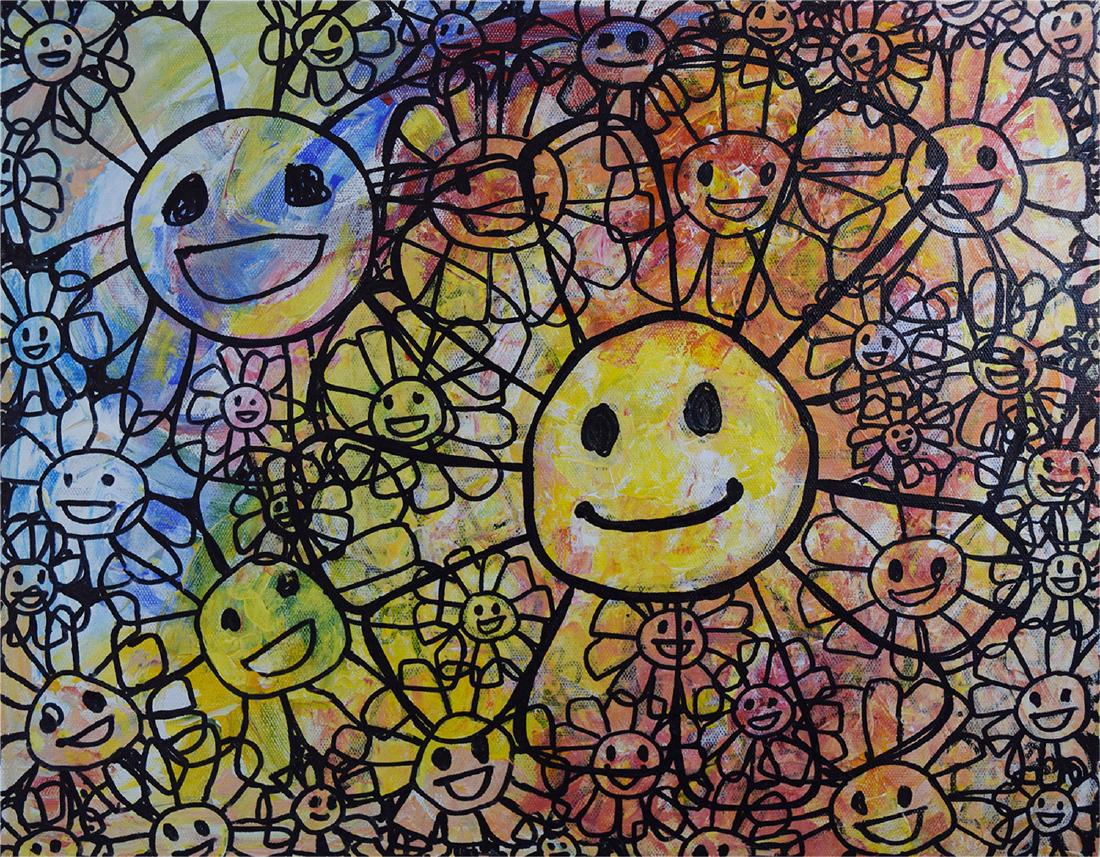 ASIAN OIL PAINTING OF ABSTRACT (1 of 2)